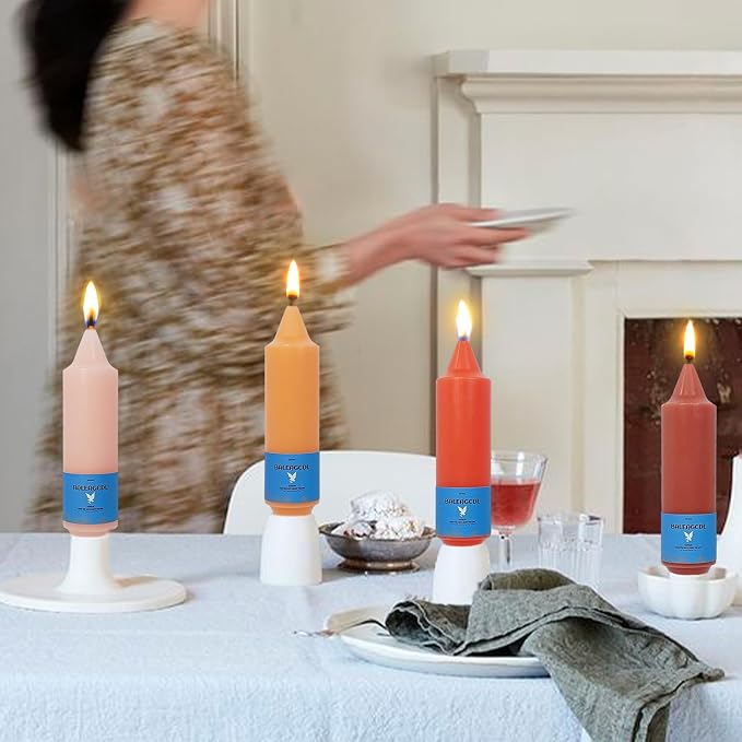 Smokeless Candlesticks Short Taper Candle,Unscented 5 Inches Gradient Orange Candle Sticks Dripless Tapered Candles for Home Décor Gifts