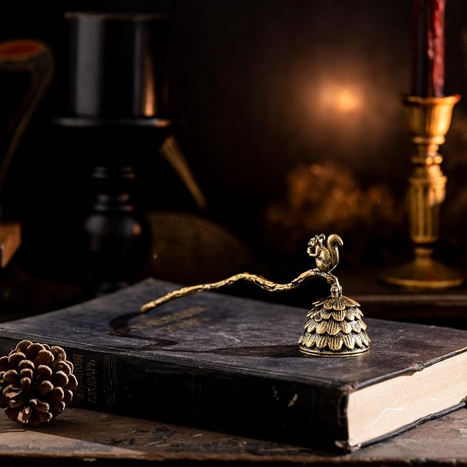 We Moment Candle Snuffer, Candle Snuffer Extinguisher with Long Handle,Retro Style Wick Flame Snuffer for Putting Out Candle Flame Safely,Pinecone Squirrel Candle Snuffers Accessory for Candle Lovers