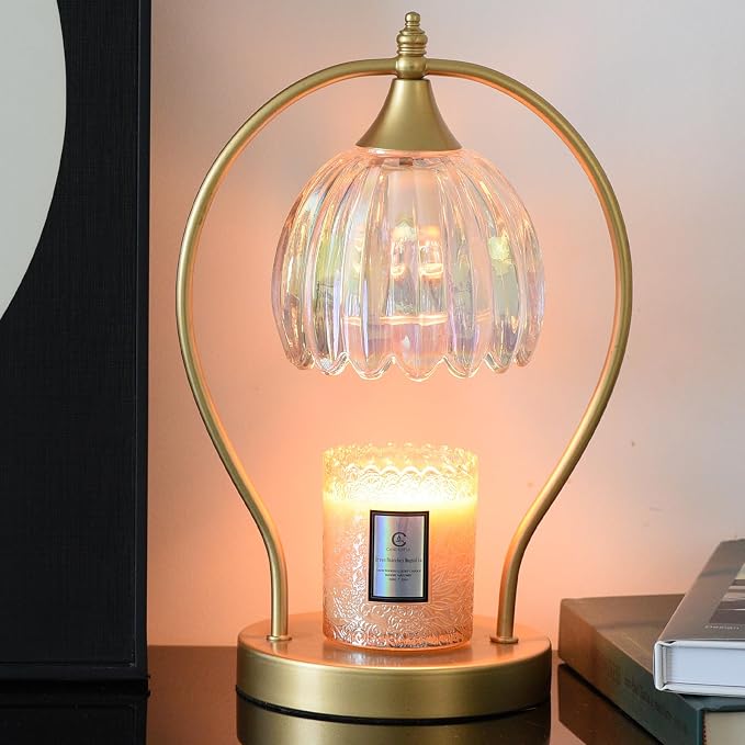 GOODBUY Candle Warmer Lamp with Timer: Dimmable Scented Candle Warmer Aromatherapy Lamp for Home Decor, Mothers Day Gifts for Mom, Ideal Housewarming Birthday Wax Warmer Light Gift, Includes 2 Bulbs