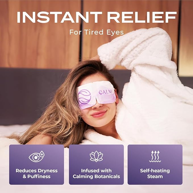 Body Restore Heated Eye Mask for Dry Eyes 5 Pack – Fathers Day Gift for Dad, Self Heating Warm Compress, Birthday Gifts for Women and Men, Relaxation – Lavender