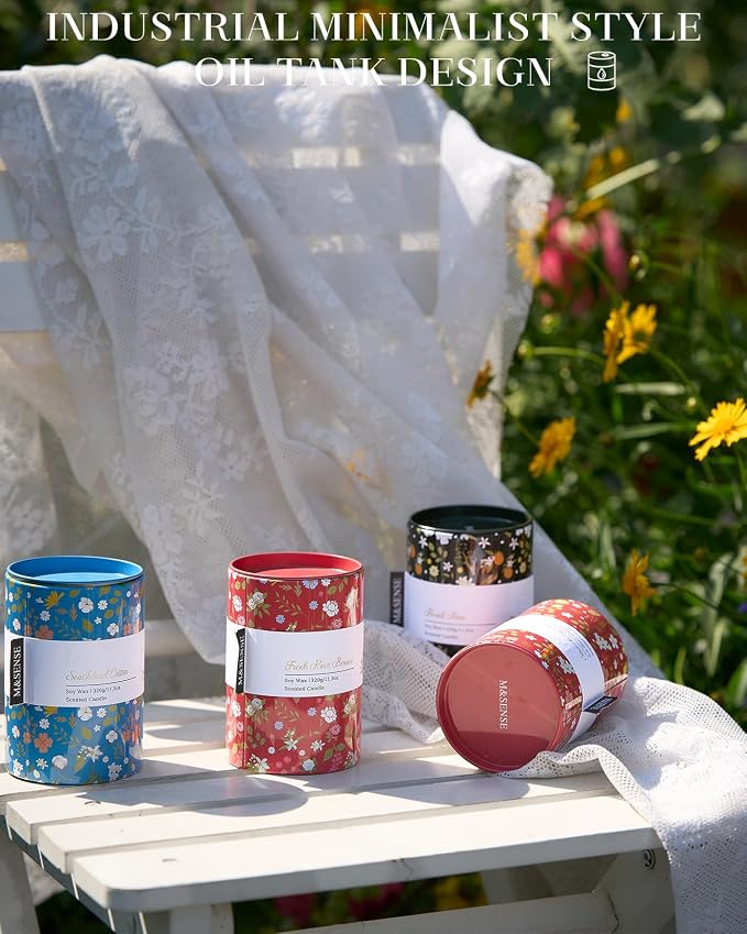 M&SENSE Summer Candle 11.3 oz, Sea Island Cotton Scented Candle, Non-Toxin Soy Wax for Home Scented, Floral Candles Gift for Her, Up to 70 Hours Burning Long-Lasting Fragrance