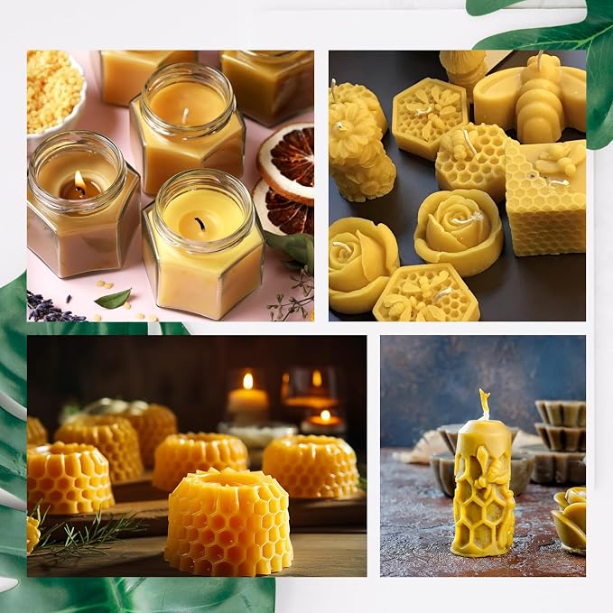 Handnatur Beeswax Candle Making Kit for Adult, 4lb Wax for Candle Making, Including Organic Beeswax with Digital Wax Melter, Cotton Wick, Wick Stickers