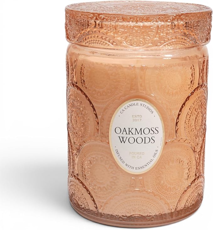 LEOBEN CO | Oakmoss Woods, Scented Candle | Heirloom Collection | 18oz | 80 Hour Burn Time | Made with Natural Vegan Soy Wax, Essential Oils, Fine Fragrance Oils and a 100% Cotton Wick