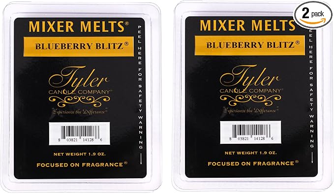 Tyler Candle Company Blueberry Blitz 1.9 Ounce Scented Mixer Wax Melt Cubes for Tart Burner, Pack of 2