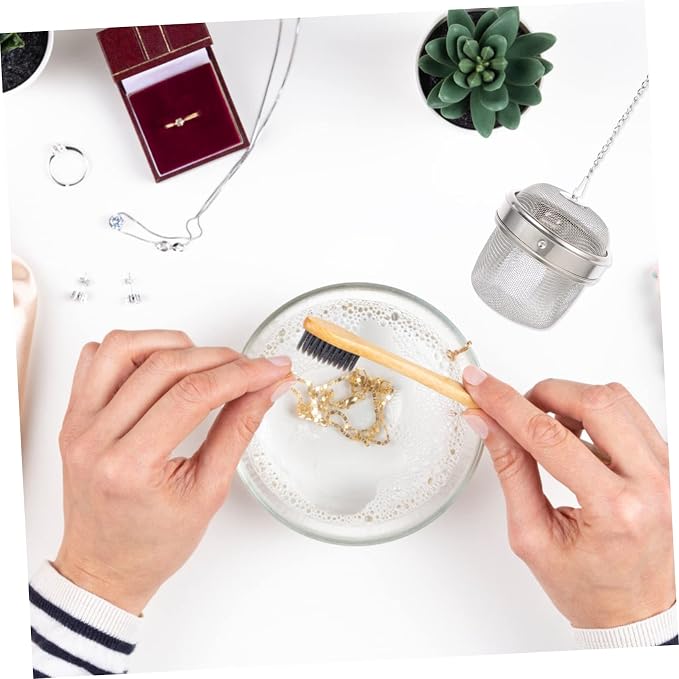 PRETYZOOM 2pcs Stainless Steel Jewelry Cleaning Basket Practical Watch Jewelry Cleaner Fine Mesh Tea Infuser Balls for Home Restaurant and Tearoom Use