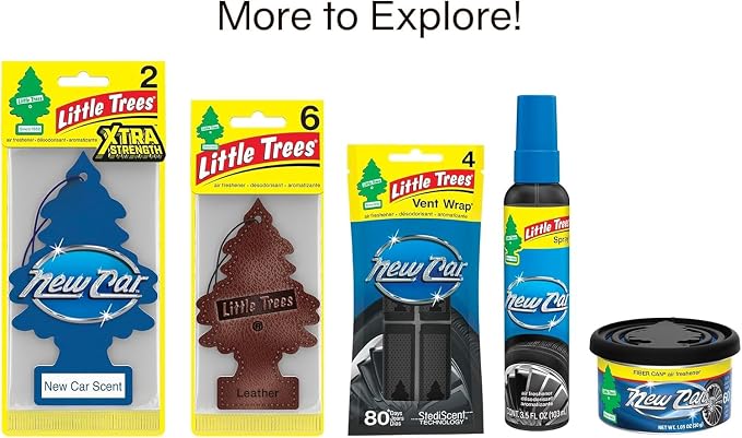 LITTLE TREES Car Air Freshener | Hanging Paper Tree for Home or Car | New Car Scent | 3 Pack