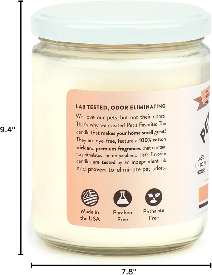 Pet's Favorite French Vanilla Candles for Home, Clean Burning, Long Lasting Pet Friendly Candles with a Natural Fiber Wick and 70 Hour Burn TIme, Pack of 2