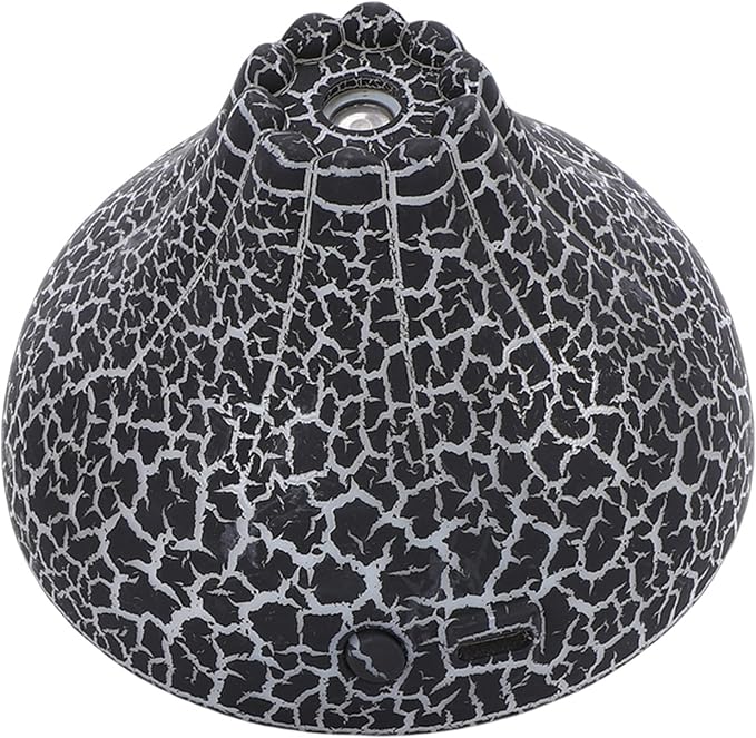 Cryfokt Essential Oil Diffuser, Auto Shut Off 7 Color LED Lights Aromatherapy Diffuser, USB Humidifier with Quiet Operation for Home Office Bedroom Yoga (Black Crack Dark Wood Grain)