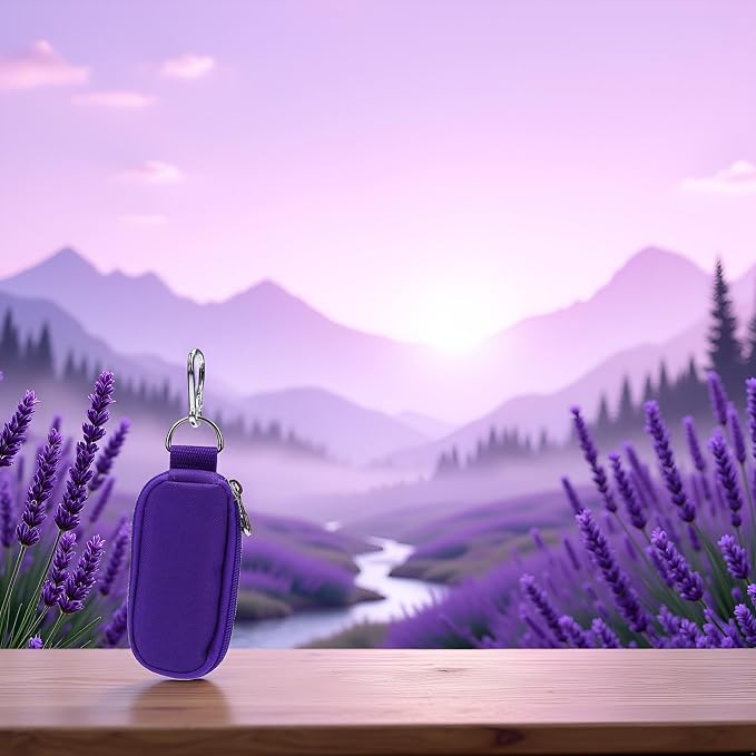 Jowxsx Purple Portable Small Essential Oils Keychain Pouch Kit for 5/10/15ml Carrying Travel Bag for Oil Bottles (without bottle) Bags and Cases