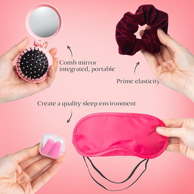 Spa kit Unique Gifts Basket for Women, Rose Bath and Body Gift, Birthday Gifts Skin Care Set, Self Care Pampering Kit Teen Girls Tote Bag Home Spa, Comb, Birthday, Mother Day, Bridal Shower