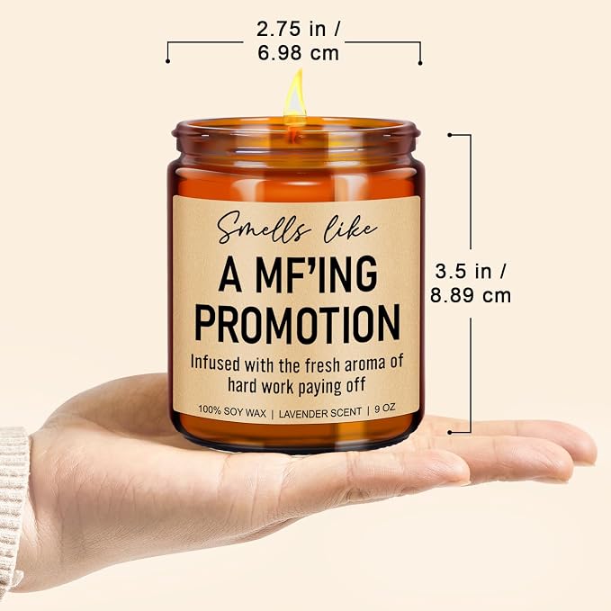 Younift Funny Scented Candles, Promotion Gifts for Women, Men - Congratulations on Your Promotion, New Job Gifts - Job Promotion Decorations - 9 oz