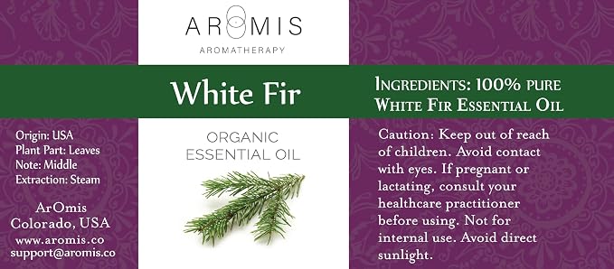 ArOmis Organic White Fir Essential Oil - 100% Pure Therapeutic Grade - 5ml, Premium, Undiluted, Oils for Aromatherapy Diffuser