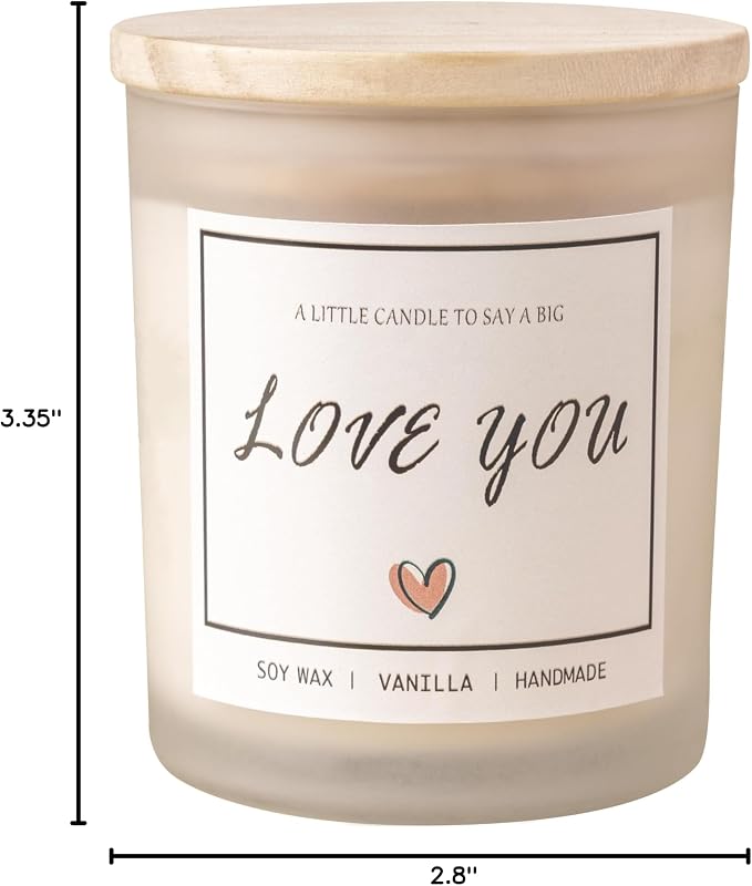 I Love You Gifts for Her, Romantic Gifts for Anniversary Wedding, Showing Your Love and Appreciation for Friend Wife Husband Women Men Mom BFF, Vanilla Scented Candle