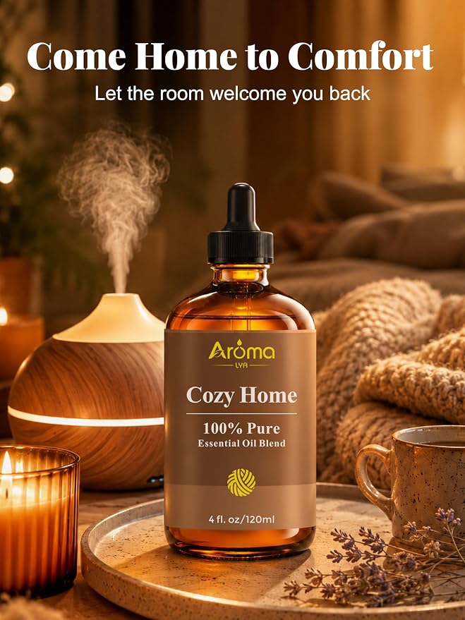 Cozy Home — A 100% Pure Essential Oil Blend Warm-Woods Blend that Makes Your Space Feel Instantly Inviting, Relaxed, and Lived-in—Never Sleepy