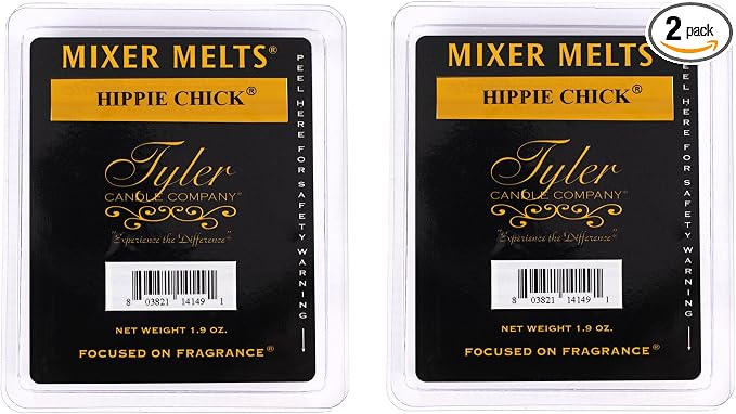 Tyler Candle Company Hippie Chick 1.9 Ounce Scented Mixer Wax Melt Cubes for Tart Burner, Pack of 2