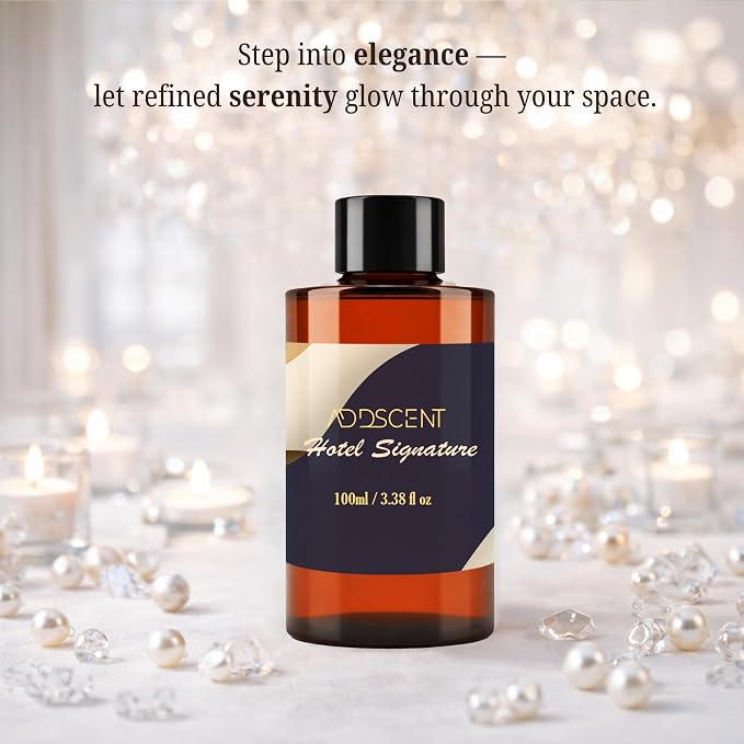Hotel Signature Fragrance Oil 100ml for Diffuser, Premium Floral and Fruity Aroma for Bedroom Living Office Spa, Smooth, Welcoming Scent with Layered Notes for Calm and Refined Ambience