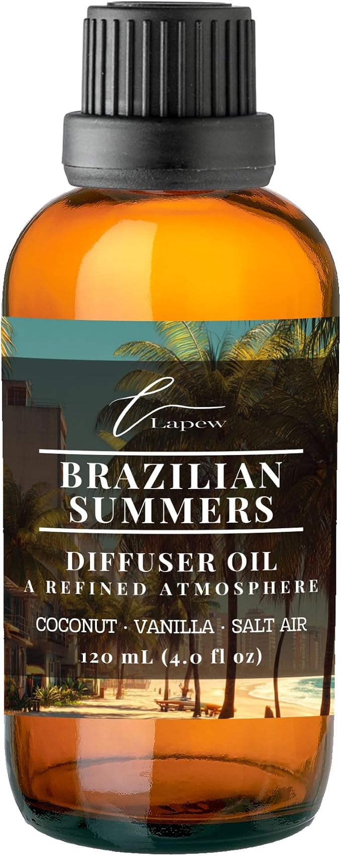 Lapew Brazilian Summers Waterless Diffuser Oil | Brazilian Waves Fragrance Oil for Nebulizer & Cold Air Diffusers | Scented Home Oil | 4.0 fl oz