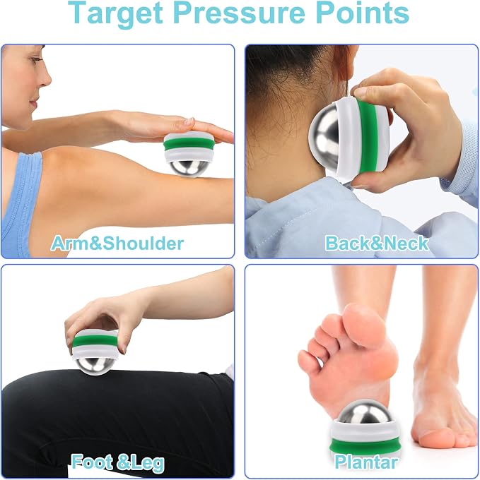 AHIER Cold Massage Roller Ball, Cold Therapy Relief, Free Rolling Removable Gel Ball Deep Tissue Massage Pain Relief, Great Tool for Back/Neck Pain, Muscles Recovery and Inflammation