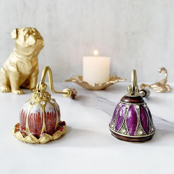 Brown & White Floral Candle Snuffer, Hand-Painted Metal Candle Extinguisher with Non-Slip Handle, Elegant Decorative Candle Tool for Hanukkah, Christmas, Birthdays