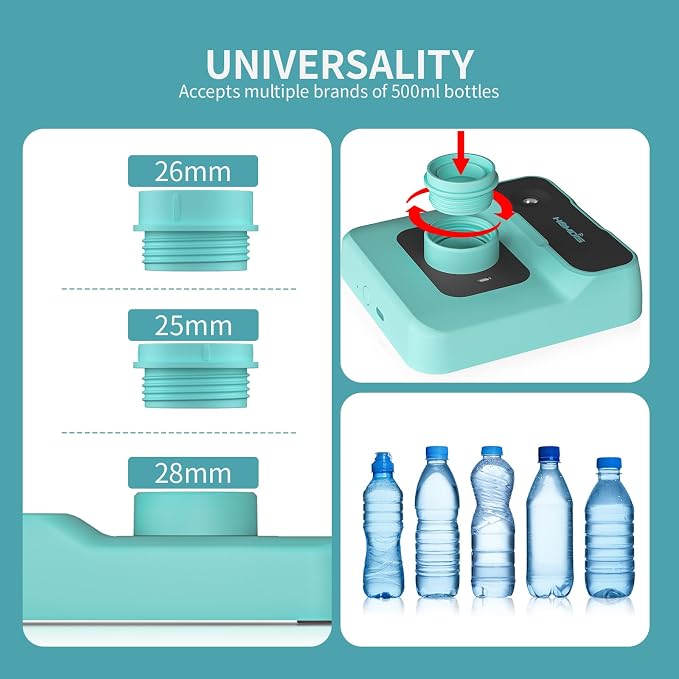 Travel Humidifier, Portable Small Humidifier for Plants, Bedroom, Office, Hotel or Car, 5000mAh Battery Operated Mini Cool Mist Humidifiers, Quiet 23dB, Auto-off, Night Light & BPA-Free, Green