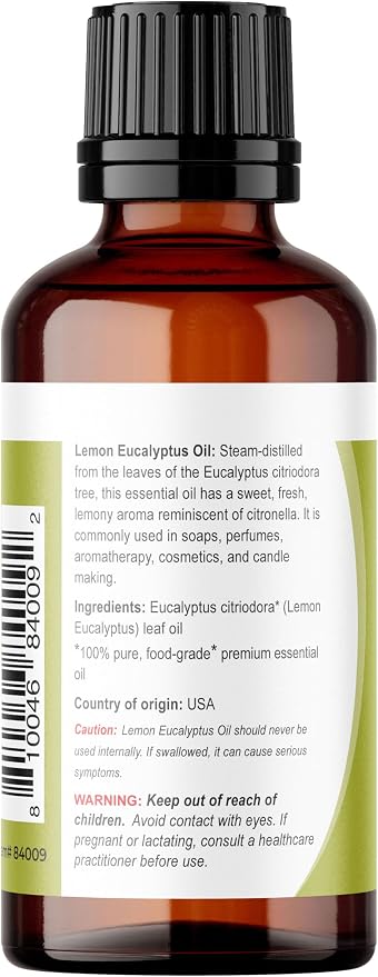 Viva Doria Lemon Eucalyptus Essential Oil, 100% Pure, Natural, Lemon-Eucalyptus Essential Oil, Undiluted, for Aromatherapy | Food Grade, 30 mL (1 Fluid Ounce)