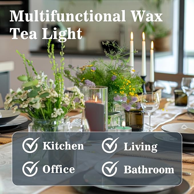 MAQIHAN Black Tealight Candles Bulk - Mini Votive Tea Tree Lights Tea Lights Candles with Cotton Wick for Home,Pool,Shabbat,Wedding,Emergencies,Christmas 25PCS
