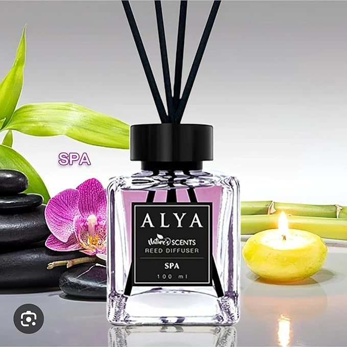Nature's Scents Spa Reed Diffuser, 3.3 Fl Oz, 100 ml, with Black Reeds