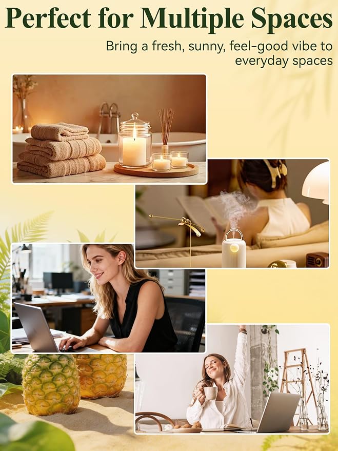 Pineapple Fragrance Oil is Designed for Diffuser use and Home scenting, Bringing a ripe Pineapple Aroma with Lively Fruity Notes into Your Space