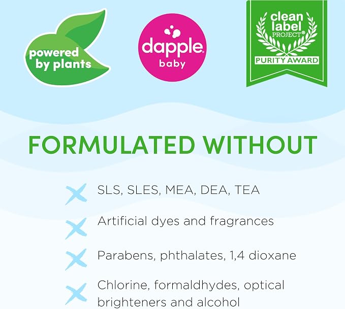 Dapple Baby Fragrance-Free Bottle & Dish Soap Refill Pouch - (2 Pack) 33.8 fl oz - Plant-Powered Cleaner for Baby Bottles, Pump Parts, and Sippy Cups