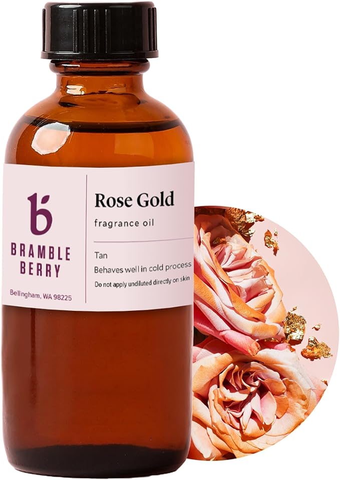 Bramble Berry Rose Gold Champagne & Pink Rose Scent for Soap Making, Candles, Lotion, Bath Bombs & Perfume | Skin Safe, Vegan, Paraben & Phthalate Free, DIY Craft Essential