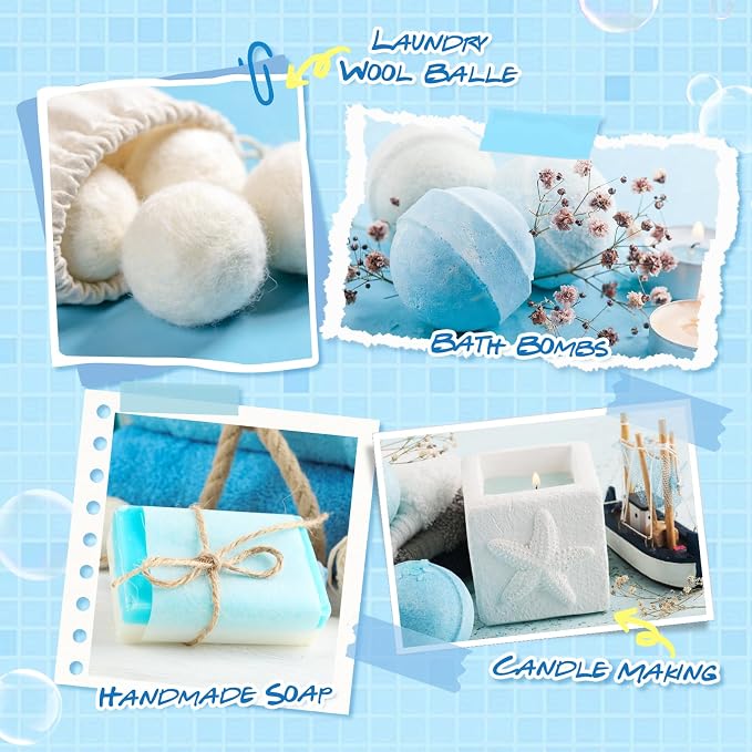 Essentials Oils for Laundry, Clean Fragrance Oils for Diffuser, Candle & Soap Making, Use with Wool Dryer Balls,Fresh Uplift,Citrus Summer, Ocean Fog, Falls Fresh, Santal & Vetiver, Blossoms & Berry
