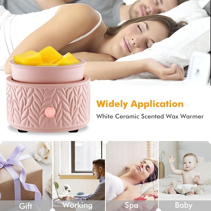 EQUSUPRO Wax Melt Warmer for Scented Wax Melts- Electric 4 in-1 Ceramic Candle Wax Warmer Burner Fragrance Wax Melter for Home Office Bedroom Living Room Decor & Gifts for Women