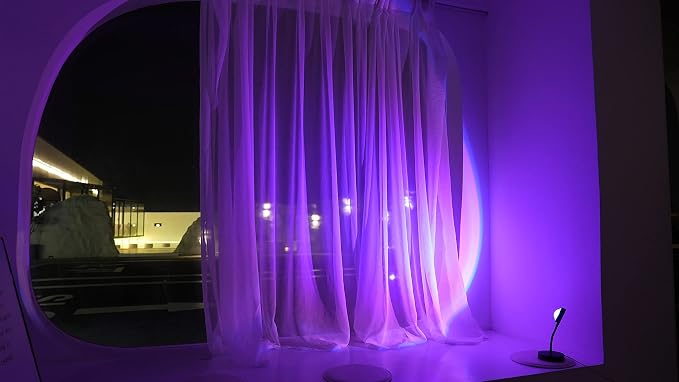 JIMEI Sunset Lamp Projector Led Lights for Bedroom Night Light RGB Lights Sun Sunlight Sunrise Lamp 10w 180° Rotation Mood Lighting Home Room Decor Gifts for Women,Desktop Remote