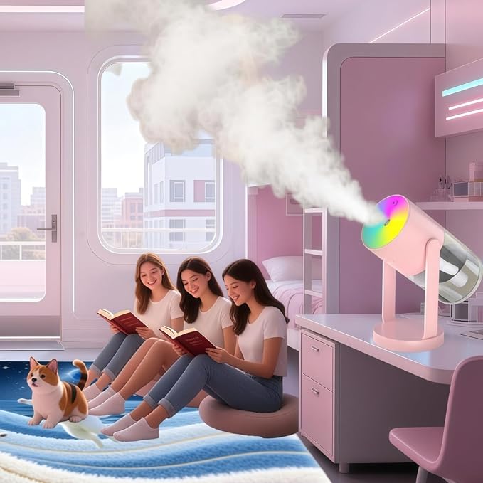 Bedroom LED Humidifier, SPA Essential Oil Diffuser, USB Car Aromatherapy Diffuser, with Auto-Shutoff, Rotatable Design, Quiet Operation, Easy Filling, and Eco-Friendly Cleaning