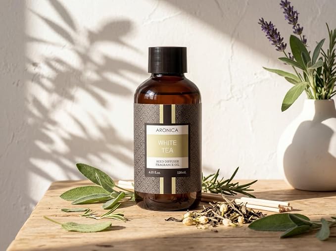 Aronica Diffuser Refill 120ml_White Tea_Floral Gardenia Scent Oil for Home, Hotel Air Essential Oils Scents