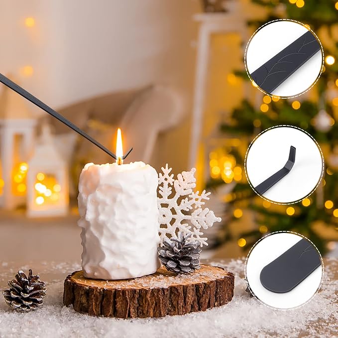 3 in 1 Candle Tools Set, Candle Wick Trimmer, Candle Cutter, Candle Snuffer, Candle Wick Dipper Accessory Set - Black