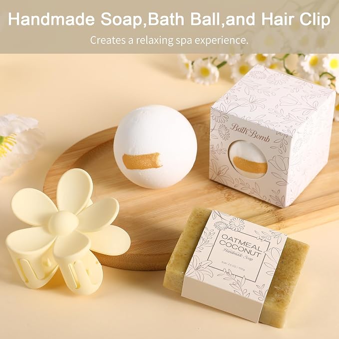 Get Well Soon Gifts Baskets for Women Self Care Gifts,Birthday Gifts for Women Spa Care Package, Set for Mom Wife Girlfriend Sister Best Friend (Ivory)