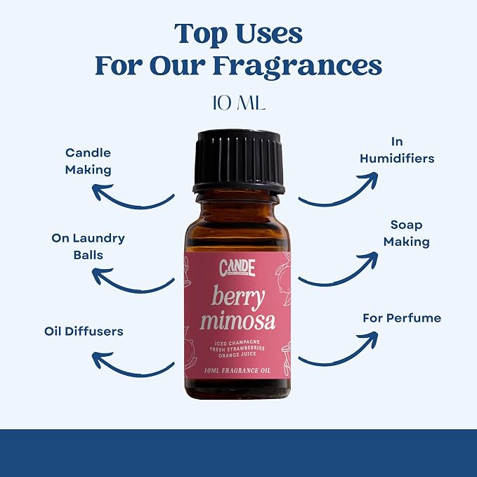 CANDECraftCo Premium Fragrance Oil – Diffuser Oils Fragrances Scented for Home, Candle Soap Making Supplies, Aromatherapy Blends for House (0.34 Fl Oz) (2-Pack, Berry Mimosa)