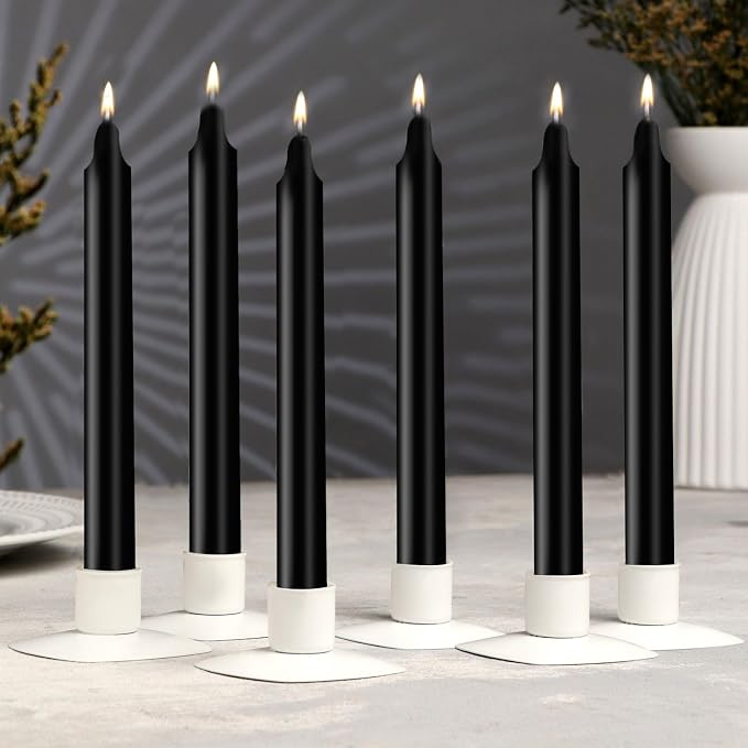 24 Pack Black Spell Chime Candles – Premium Mini Unscented Taper Candles for Rituals, Prayer, Meditation, Altar, Spells – 4" Tall – Ideal for Witches & Spiritual Practices