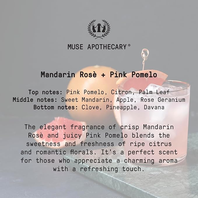 Muse Apothecary Room Ritual - Aromatic and Relaxing Room Mist, 8 oz, Infused with Natural Essential Oils - Great Valentine's Day Gift - Mandarin Rosè + Pink Pomelo