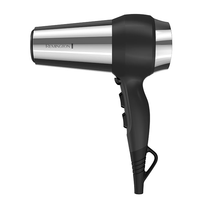 Remington Impact Resistant Hair Dryer, 1875-Watt Blow Dryer with Tourmaline, Titanium & Ceramic Technology, 3 Heat, 2 Speed Settings, Cool Shot, Diffuser & Concentrator Attachments