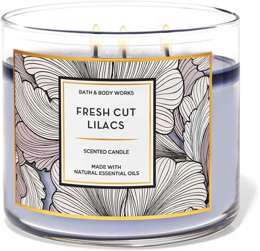 White Barn Bath & Body Works 3-Wick Scented Candle in Fresh Cut Lilacs (2021), Purple