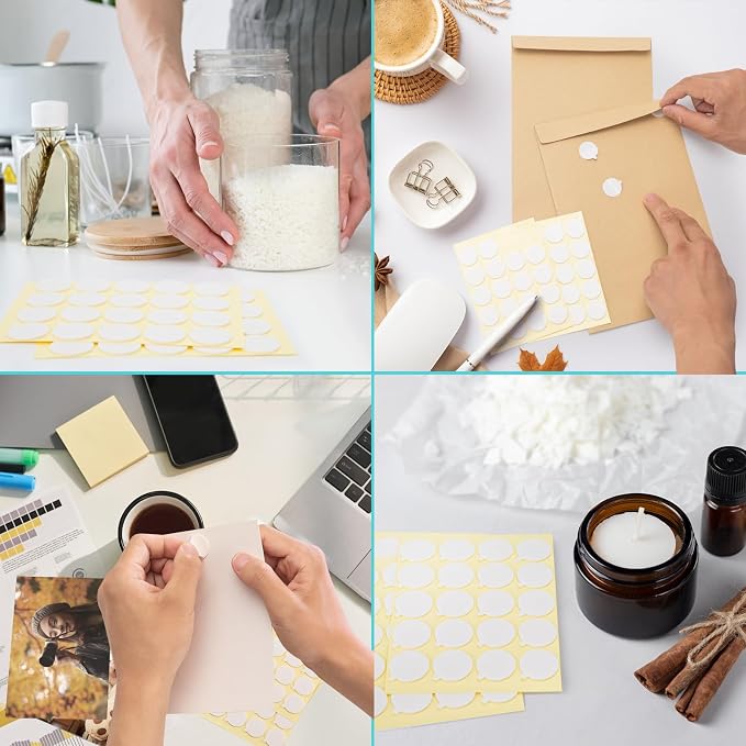2400PCS Candle Wicks for Candle Making, Candle Wick Stickers, Heat Resistance Double-Sided Stickers with The Little ”Tail “, Stickers for Candle Making
