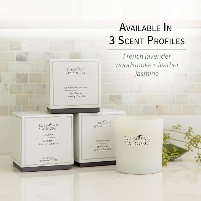 European Spa Source Tranquil Dreams Bundle: SleepWell Eucalyptus + Lavender Pillow Spray & French Lavender Candle, 4 Fl Oz