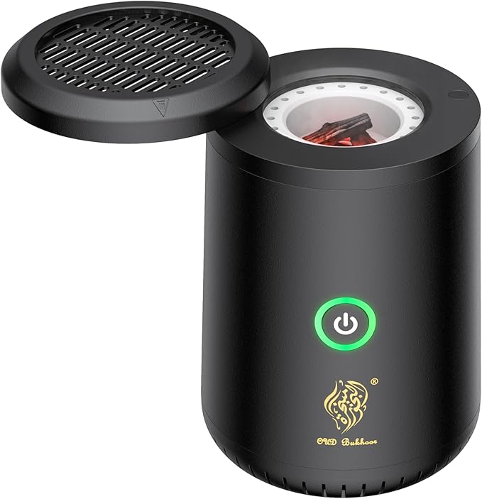 Portable Electric Incense Burner, Rotating flip USB Aroma Diffuser, Mini Arab bakhoor Muslim Incense Holder for Car and Home (Special Coal briquettes Charcoal Fragrance)