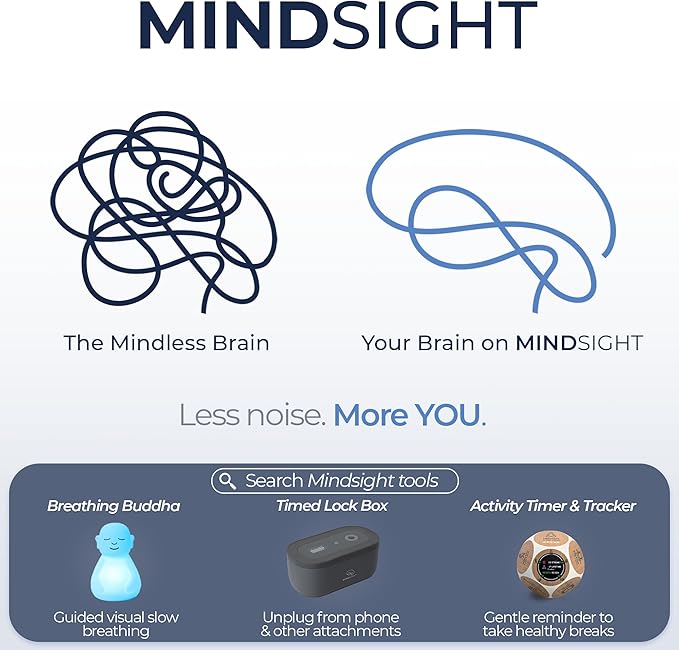 Mindsight 'Original Breathing Buddha' Guided Visual Meditation | 3 Modes to Slow Your Breathing & Calm Your Mind | Stress & Anxiety Relief | Wellness Gift | Adults, Kids, Classrooms | USB Rechargeable