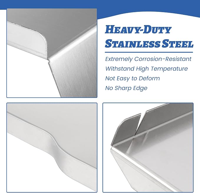 Drip Tray for Traeger Ironwood 885, Heat Baffle Replacement Drip Pan Compatible with Traeger Ironwood 885 Grease Tray Flame Diffuser Plate Accessories BCA1333 KIT0404