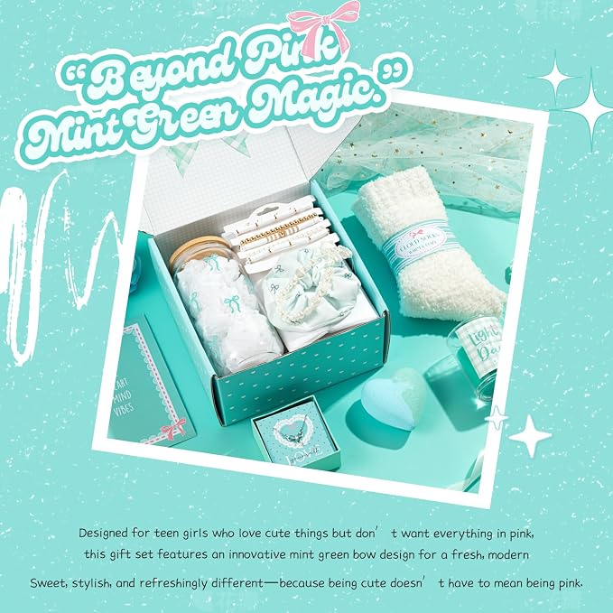 Gifts for Teen Girls, Teen Girl Gifts Trendy Stuff, Coquette Cute Bow Birthday Christmas Ideas Valentines Day Gift for Teen Girls Teenage Tween Daughter Sister Friend 14-16 16-18 Preppy Box Set