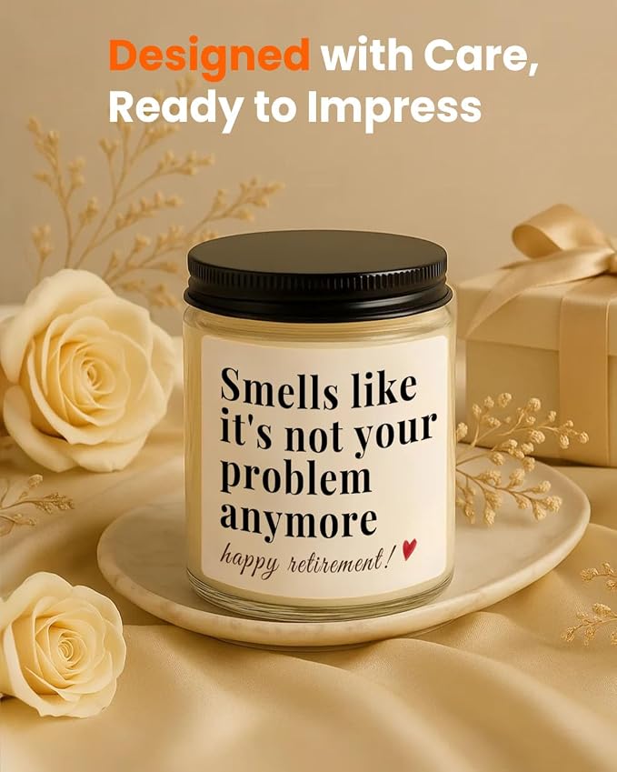 Retirement Gift for Woman, Men, Funny Retired Candle, Happy Farewell Party Decorations 2026, Best Retirement Gifts for Women, Men, Friends, Coworker, Teacher, Boss, Nurse, Colleague, Staff
