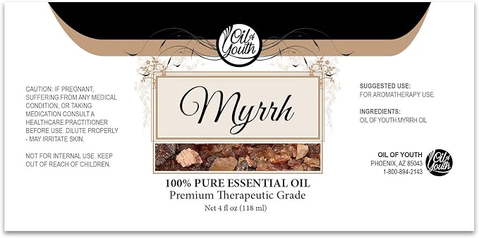 Oil of Youth Myrrh Essential Oil 4oz Bottle – Pure Therapeutic Grade Aromatherapy Oil